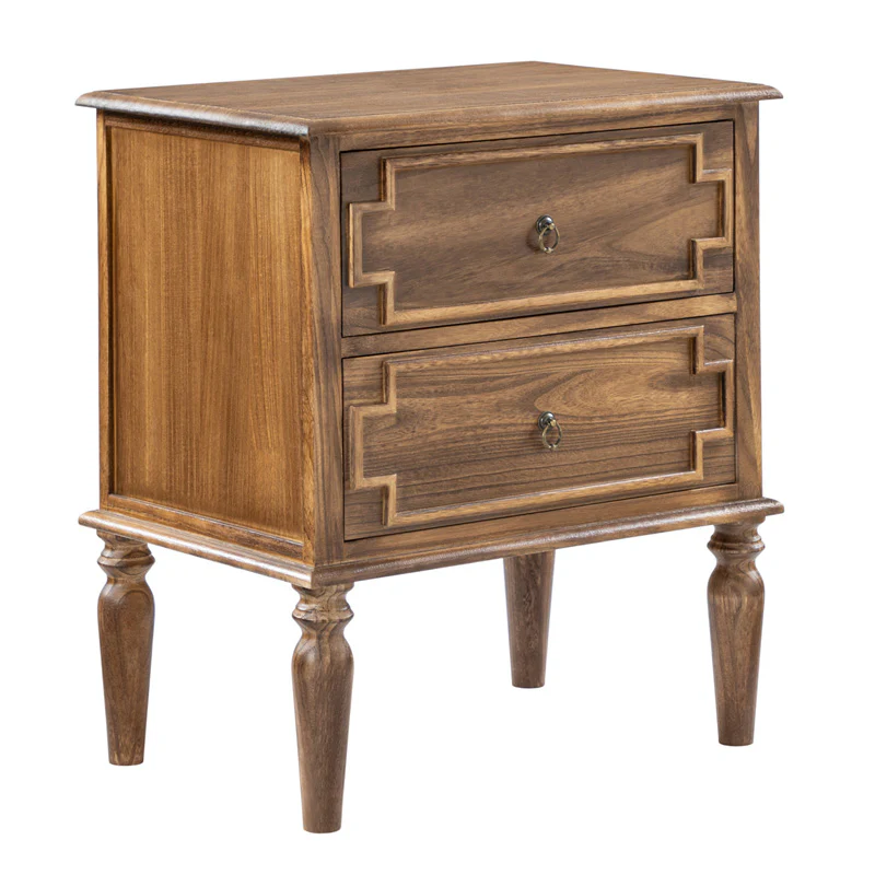 Joah 28"Tall Farmhouse 2-Drawer End Table with Built-in Charging - Image 4