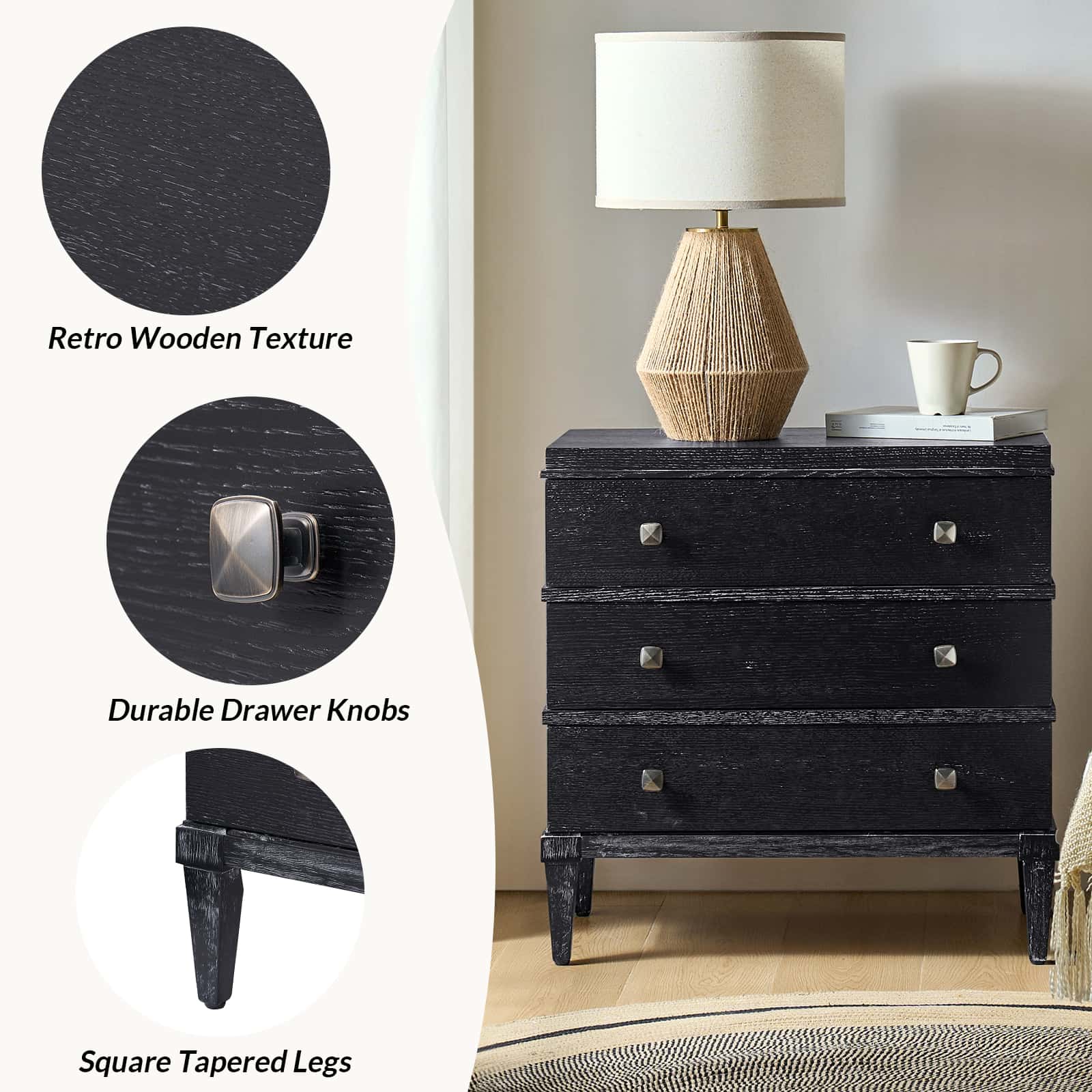 Lorenz Transitional 3-Drawer End Table with Charging Station(Optional Types) - Image 36