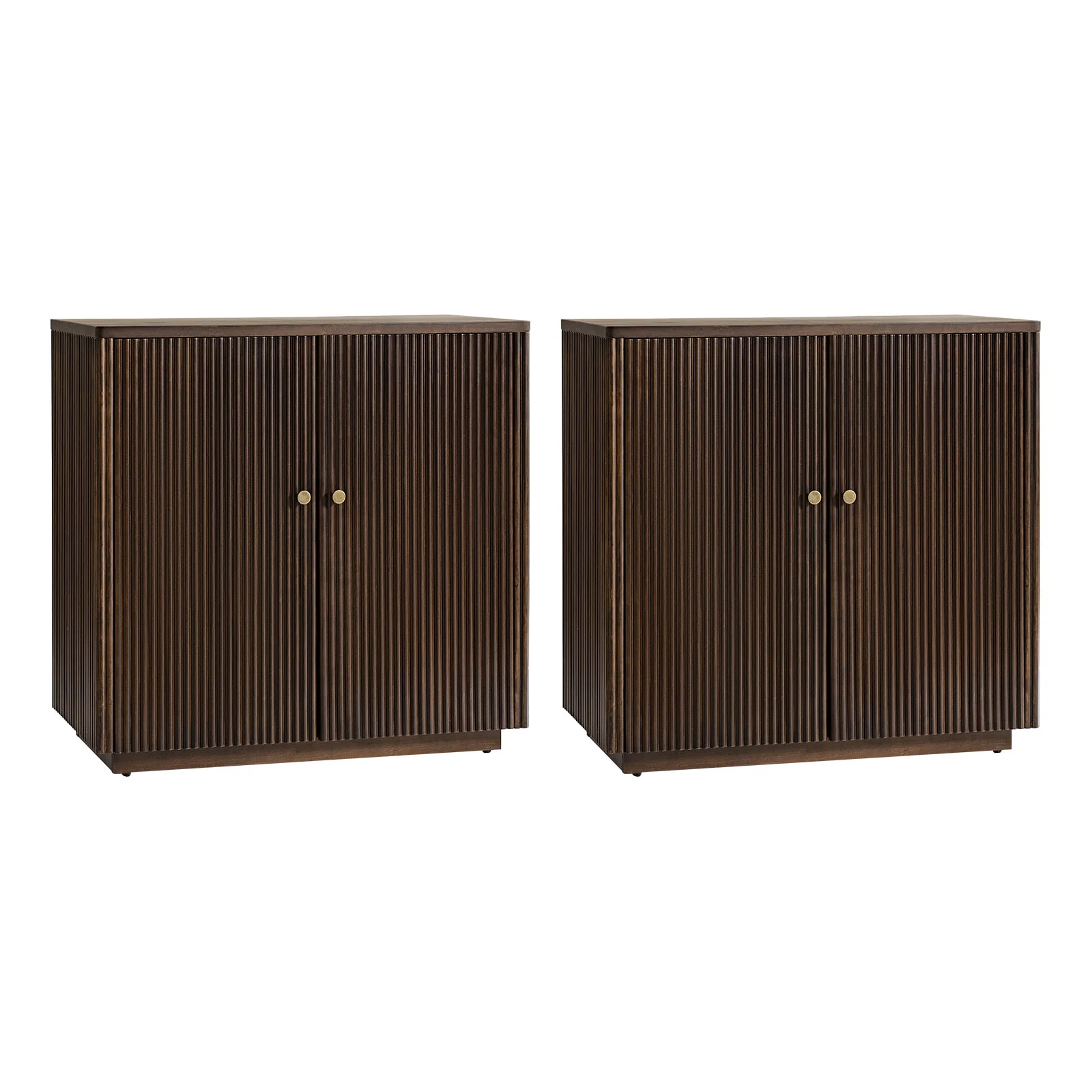 Modern Fluted Solid Wood 32" Tall 2 Door Accent Cabinet with Cable Management & Adjustable Shelf - Image 26