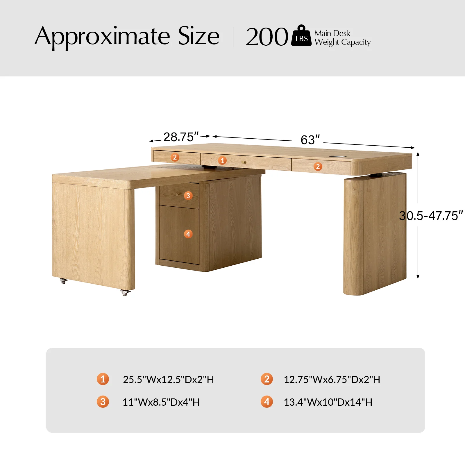 Veritas 360-Degree Rotating Desk Electric Adjustable Standing Desk with Flip-Top Lid - Image 14