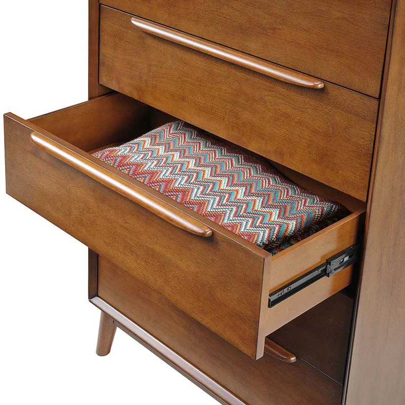 Raimunda 5-Drawer Chest Dresser with Solid Wood Frame - Image 7