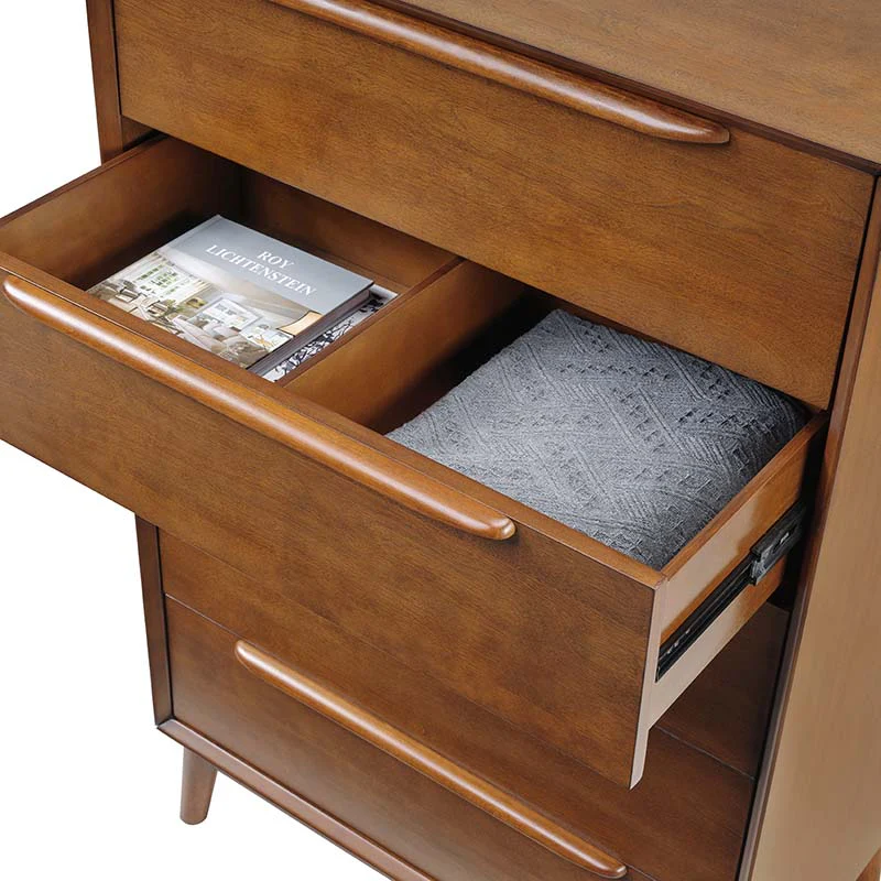 Raimunda 5-Drawer Chest Dresser with Solid Wood Frame - Image 8