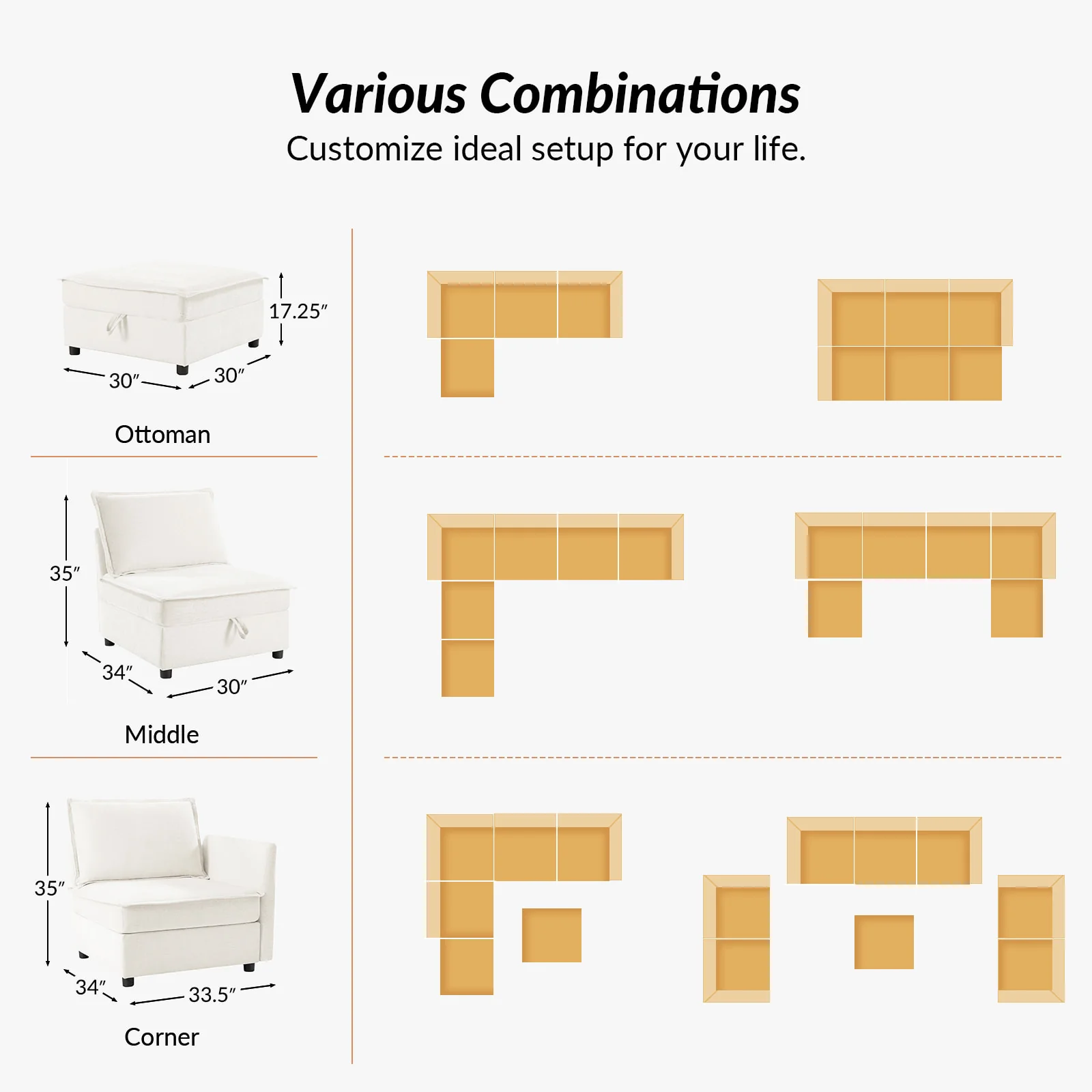 Accessories for Harmetrix Oversized Soft Sectional Couch - Image 33
