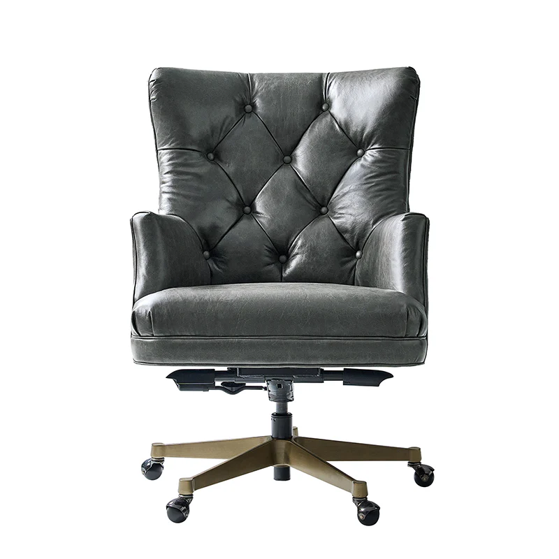 Adrian Hand-Rubbed Oil-Wax Leather Wingback Office Chair - Image 20