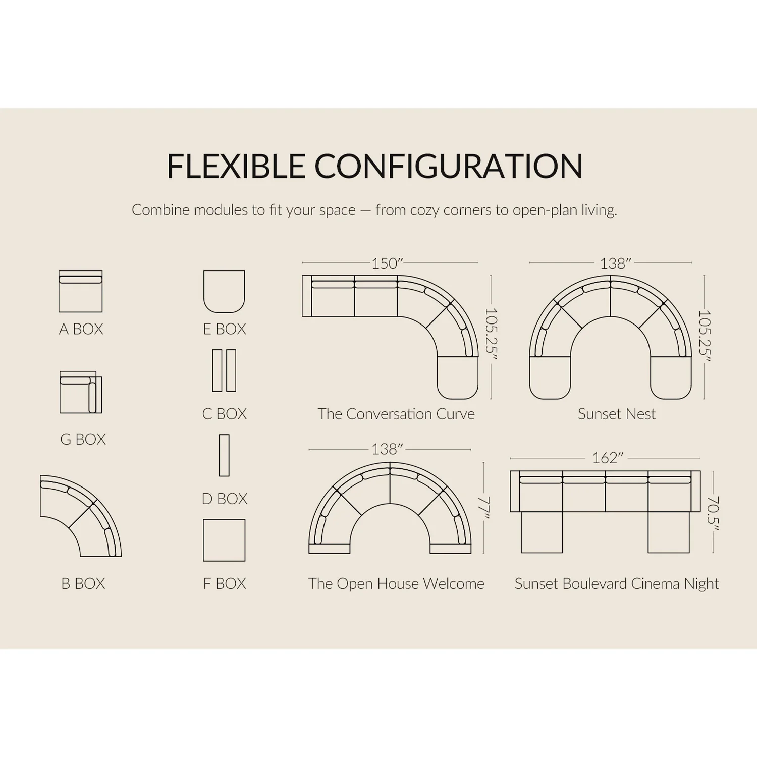 Aeris Modern Curved Sectional Parts & Components - Image 30