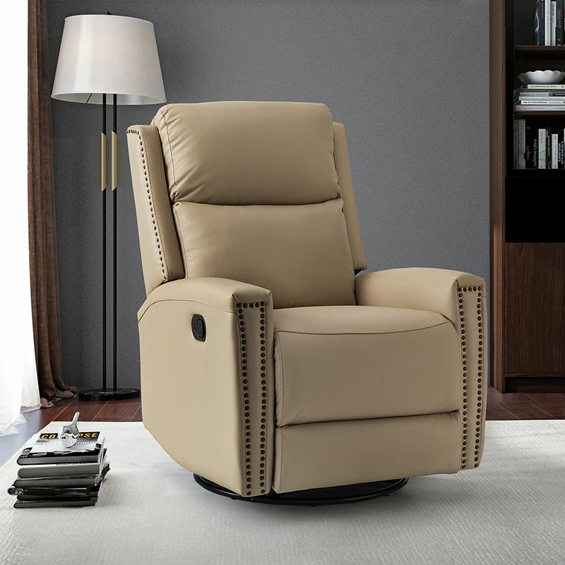 Aniceta 30.31" Wide Genuine Leather Swivel Rocker Glider Recliner - Image 26