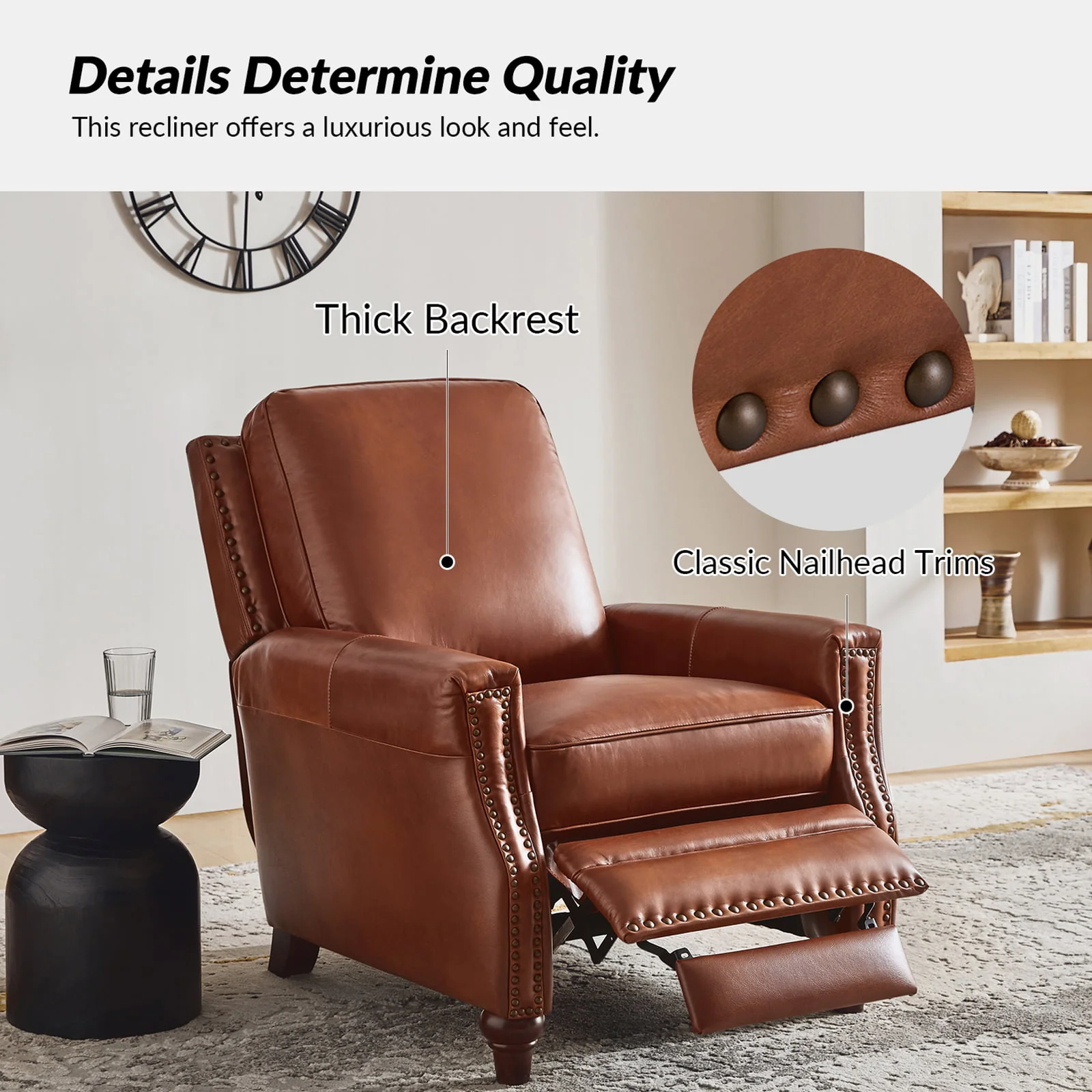Annabelle Genuine Leather Recliner Chair(Optional Types) - Image 51