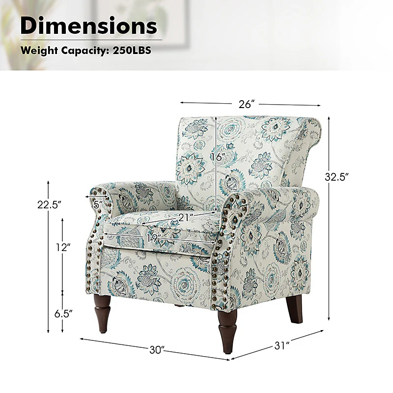 Artemisa Modern Floral Pattern Upholstered Armchair - Image 91