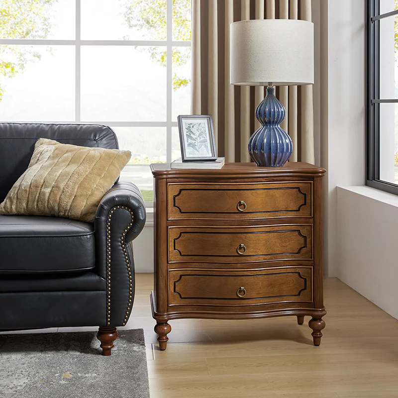 Bernhard 3-Drawer Traditional Style End Table Chest with Built-In Outlets(Optional Types) - Image 29