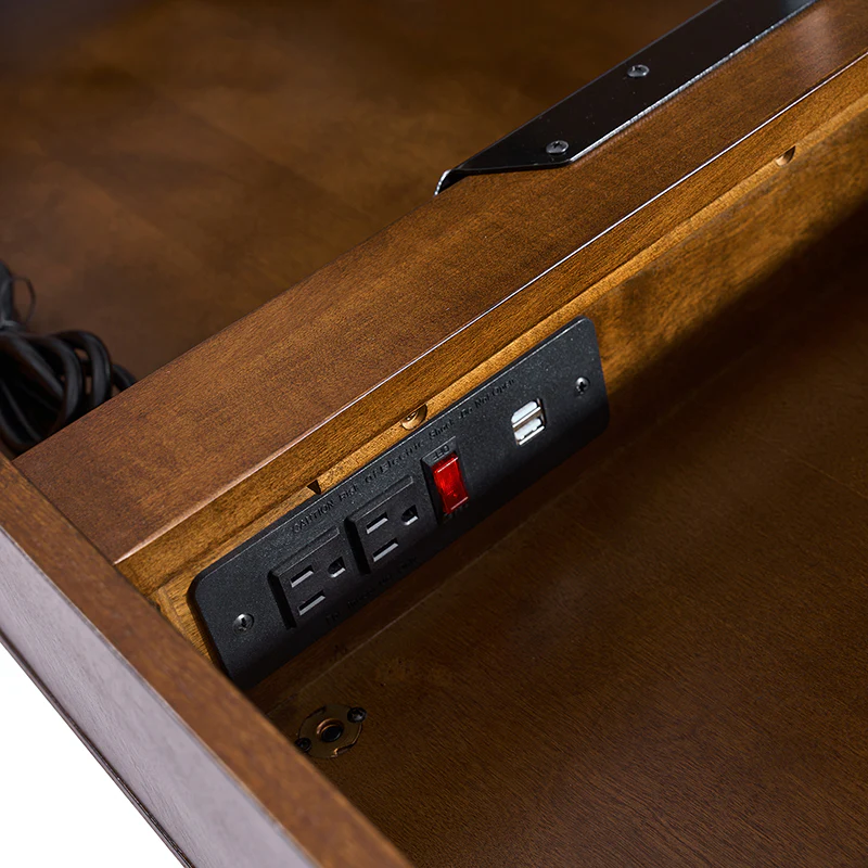 Bertrame Mid-Century L Shape Lift Top Office Desk - Image 8