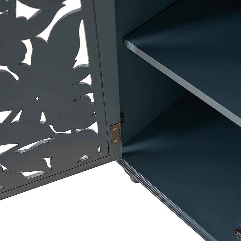 32" Tall 2 Door Blue Accent Cabinet with Built-in LED Light - Image 9