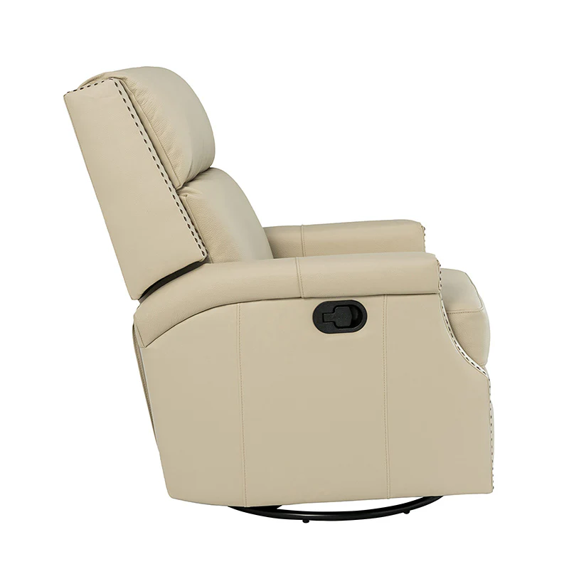 Canace Modern Genuine Leather Manual Glider Rocker Recliner - Image 52