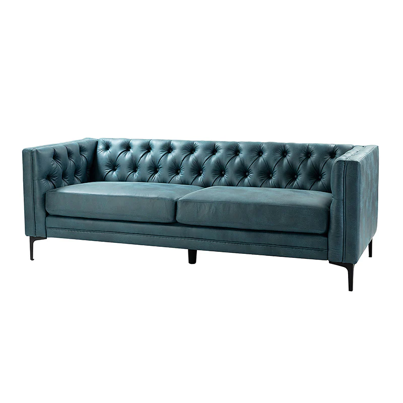 Capsa 84″ Vegan Leather Tufted Sofa – Mid-Century Glam, Durable & Breathable - Image 22