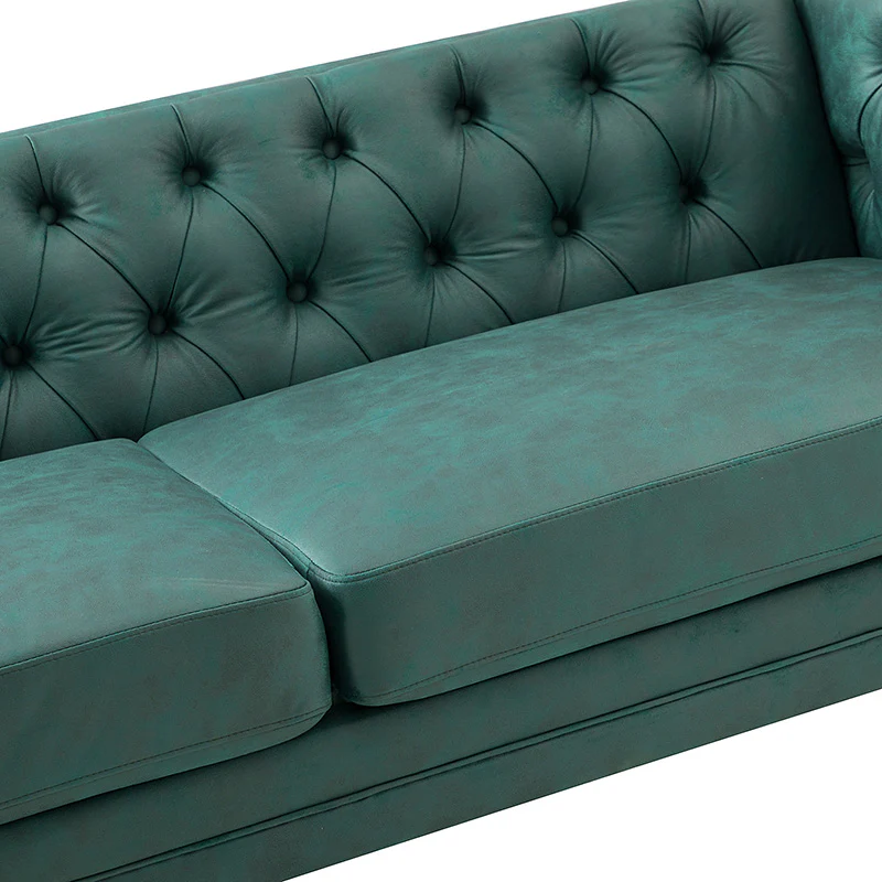 Capsa 84″ Vegan Leather Tufted Sofa – Mid-Century Glam, Durable & Breathable - Image 31