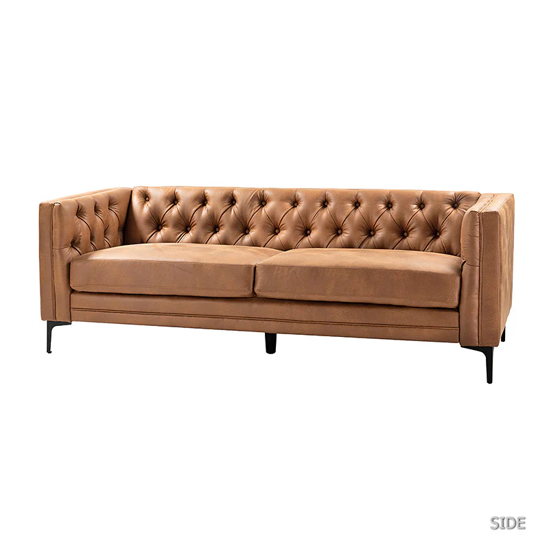 Capsa 84″ Vegan Leather Tufted Sofa – Mid-Century Glam, Durable & Breathable - Image 5