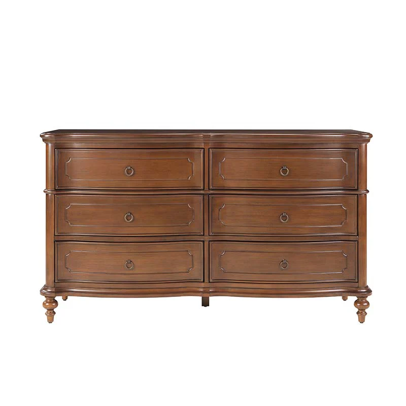 Bernhard Classic Wooden Dresser with Bowed Front & Antique Bronze Pulls - Image 4