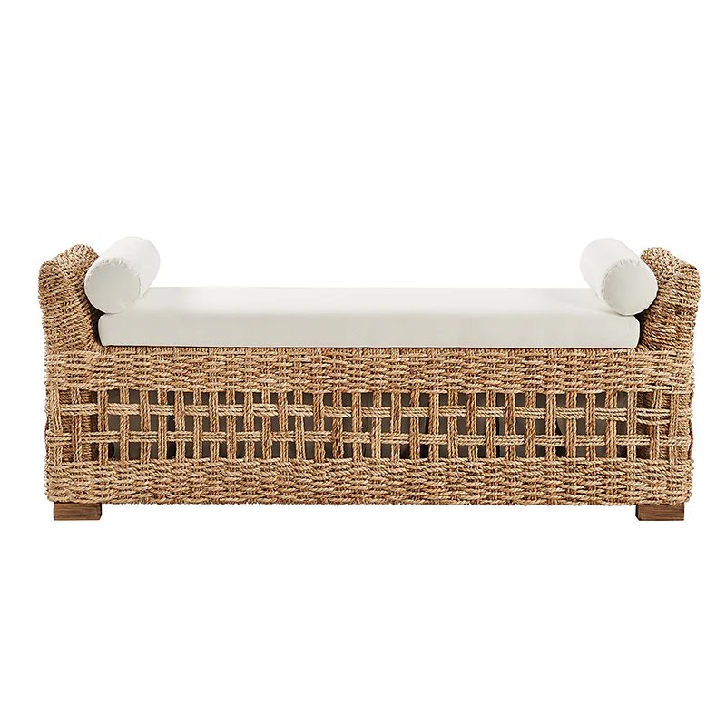 Coastal Charm: Leo Rattan Storage Bench - Image 4