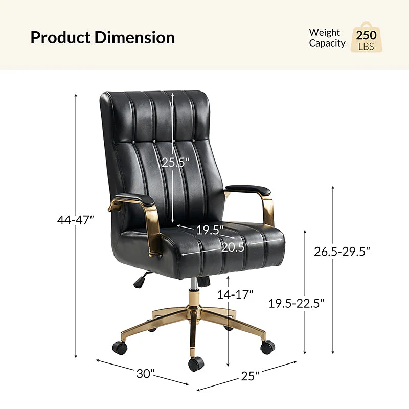 Conelius Leather Ergonomic Executive Office Chair - Image 43