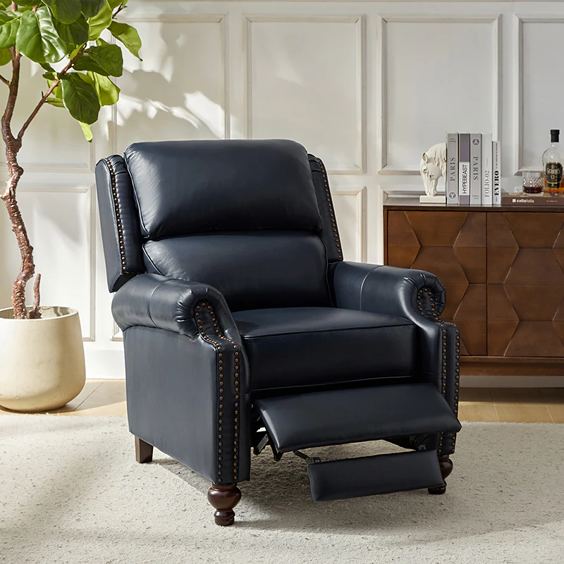 Consuela Mid-century Genuine Leather Recliner - Image 17