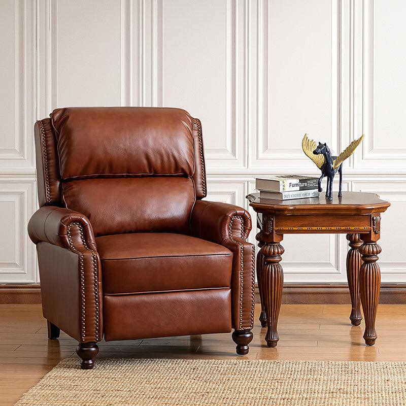 Consuela Mid-century Genuine Leather Recliner - Image 25