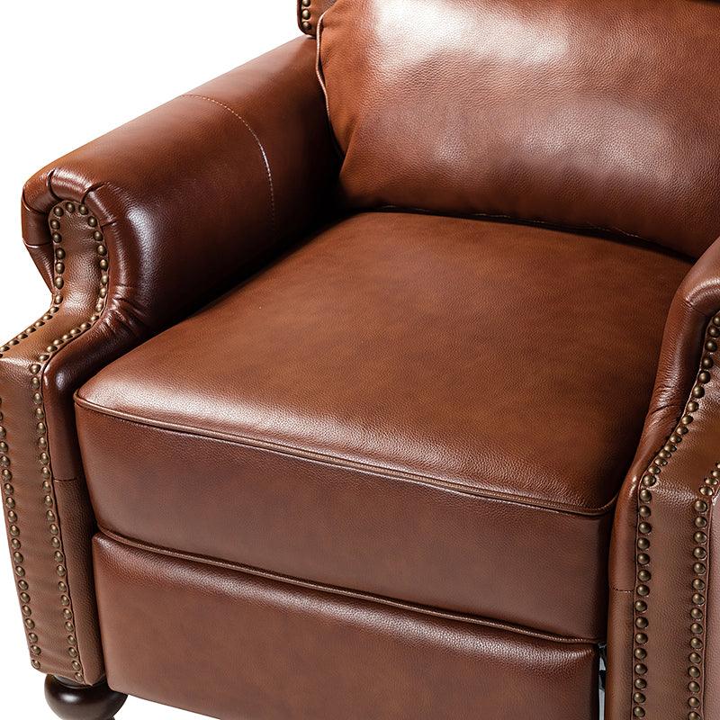 Consuela Mid-century Genuine Leather Recliner - Image 31