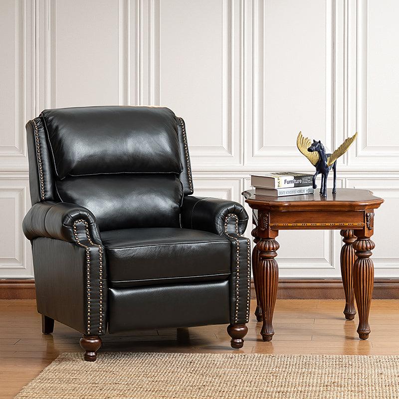 Consuela Mid-century Genuine Leather Recliner - Image 41