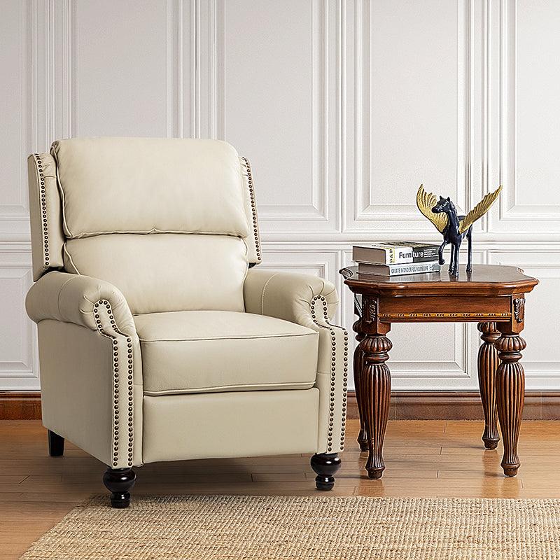 Consuela Mid-century Genuine Leather Recliner - Image 49