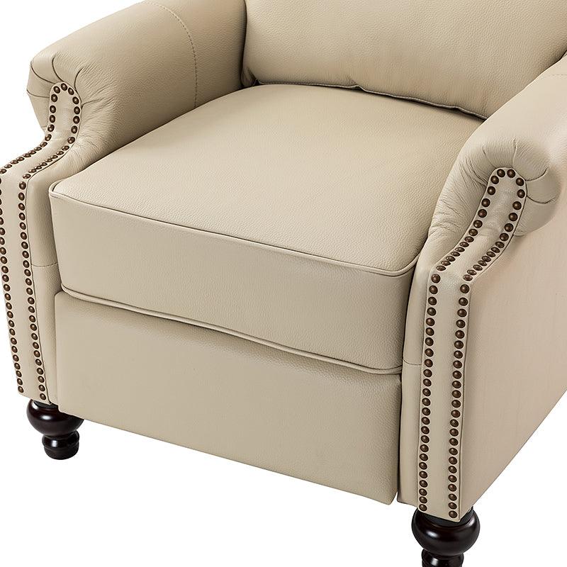 Consuela Mid-century Genuine Leather Recliner - Image 55