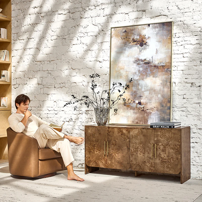 Contemporary Burl Veneer Cabinet for Stylish Living - Image 13