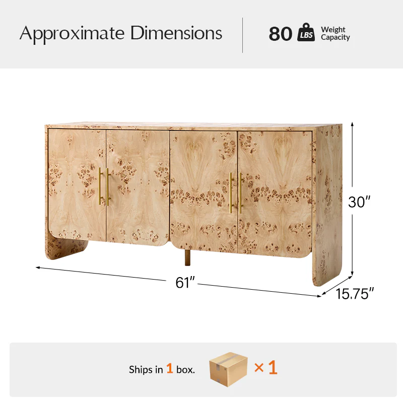 Contemporary Burl Veneer Cabinet for Stylish Living - Image 3
