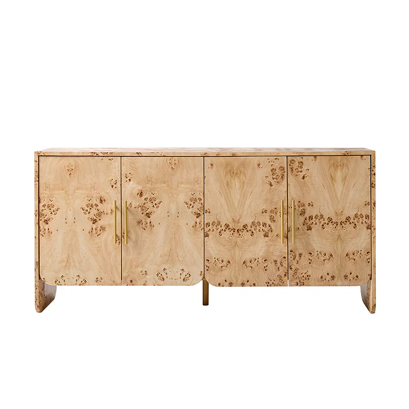 Contemporary Burl Veneer Cabinet for Stylish Living - Image 5