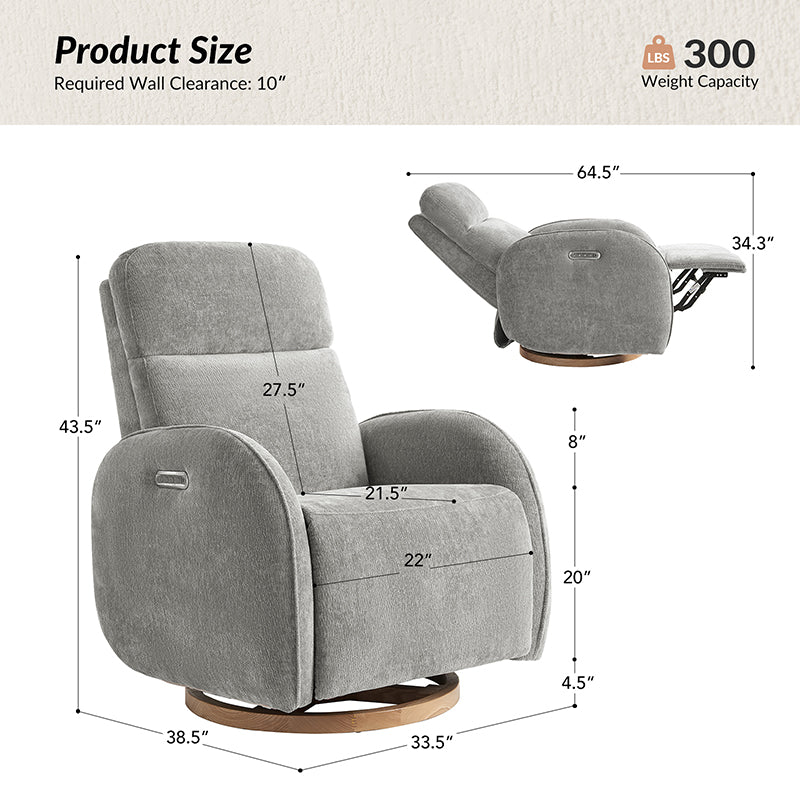 Cuddle Electric Nursery Swivel Chair - Image 12