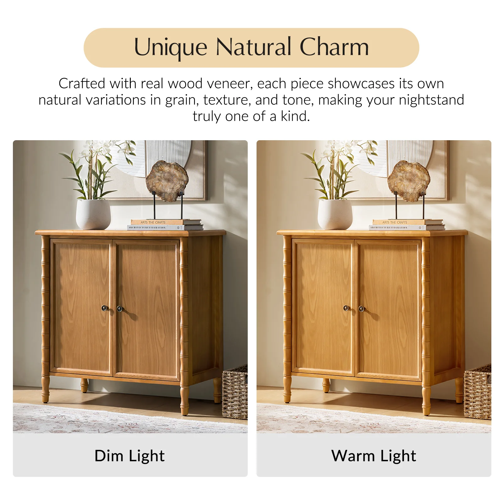 Deb 32" Wood Veneer Accent Cabinet with Adjustable Shelves, Modern Transitional Style - Image 15