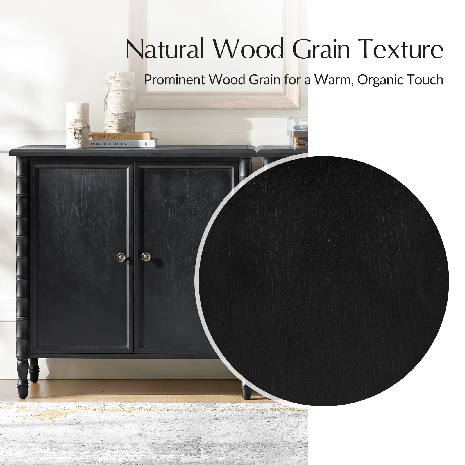 Deb 32" Wood Veneer Accent Cabinet with Adjustable Shelves, Modern Transitional Style - Image 43