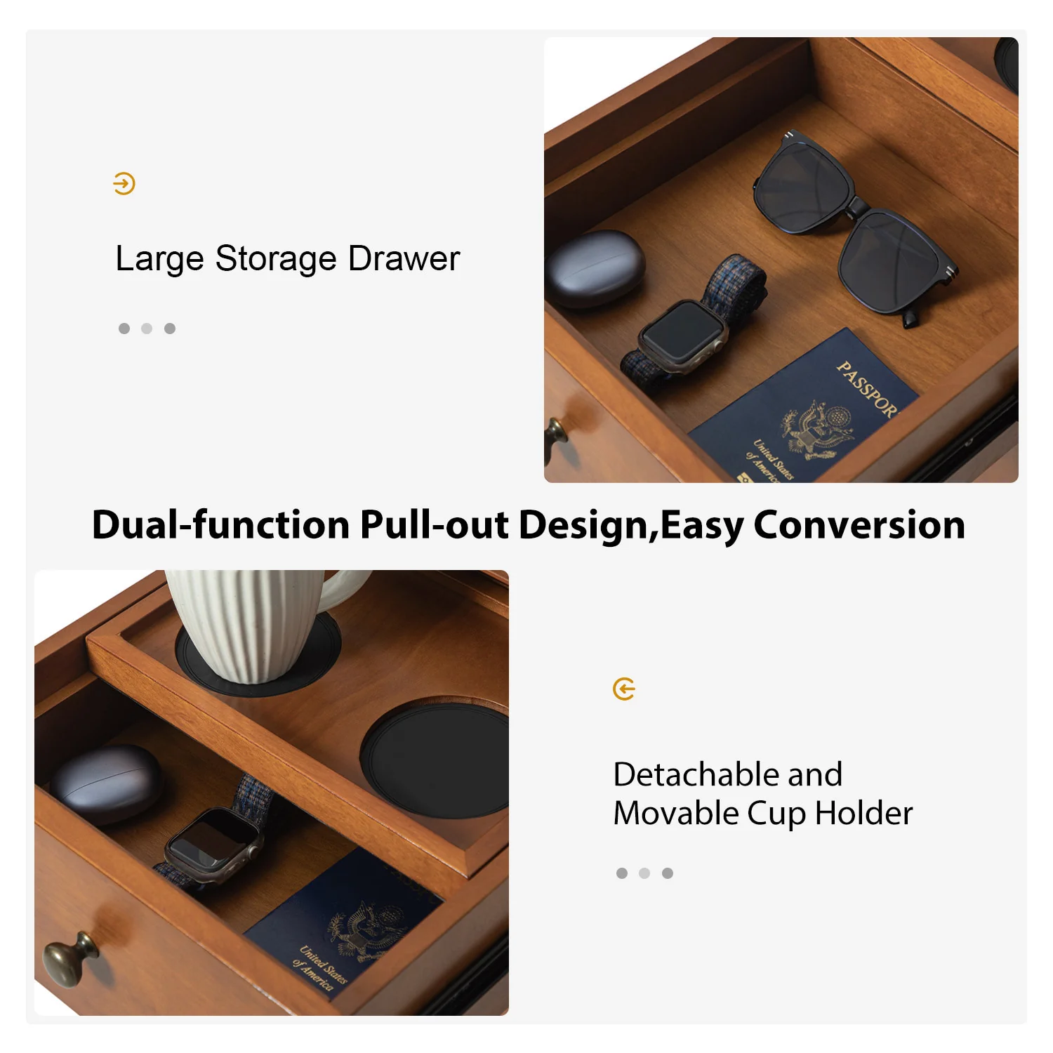 Vira End Table with Storage and Built-in Outlets(Optional Types) - Image 31