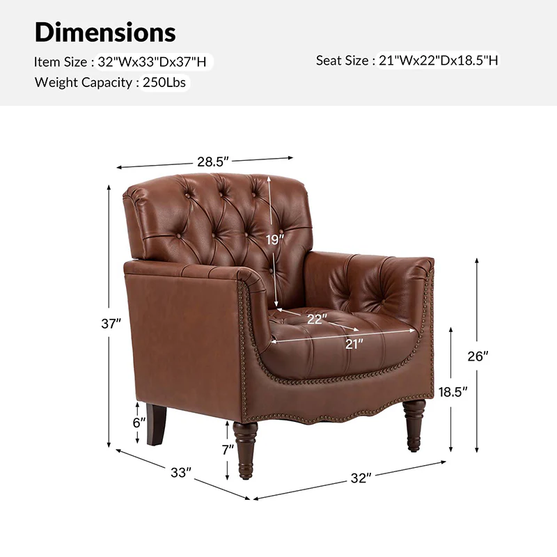 Enrique Genuine Leather Armchair - Image 3