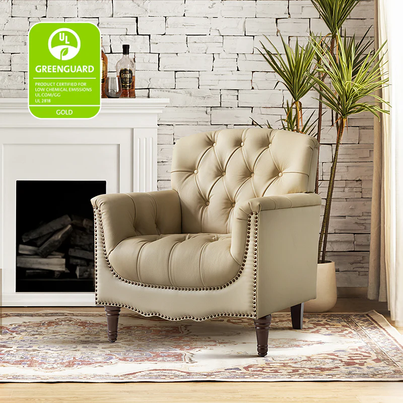 Enrique Genuine Leather Armchair - Image 34