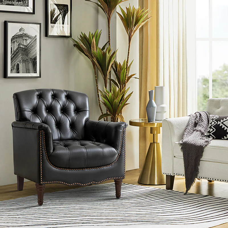 Enrique Genuine Leather Armchair - Image 41