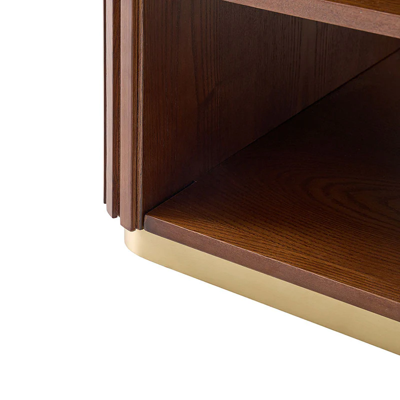 Esteban Modern Fluted Wood Coffee Table with Metal Base - Image 16