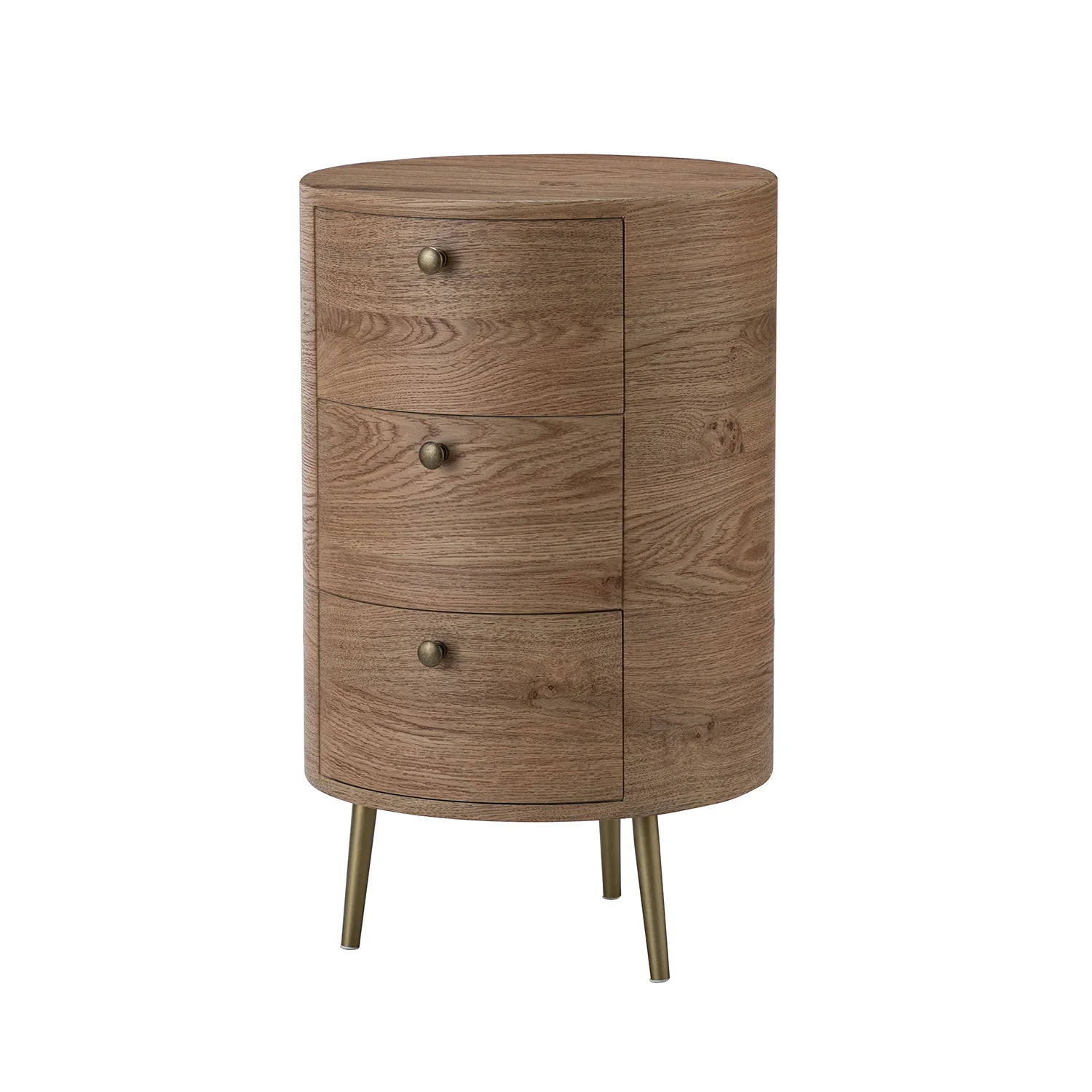 Etta 26" Tall Drum 3 - Drawer Round Boho End Table - Image 12
