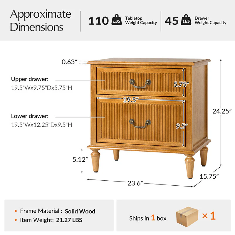 Farmhouse Solid Wood End Table (Optional Types) - Image 27