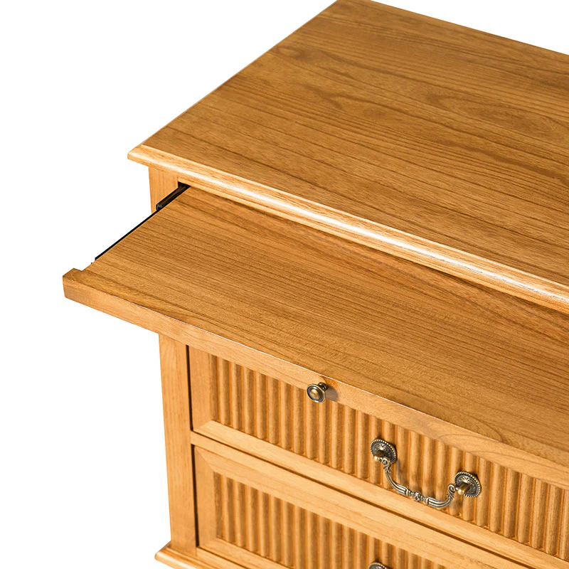 Farmhouse Solid Wood End Table with Fluted Drawer(Optional Types) - Image 36