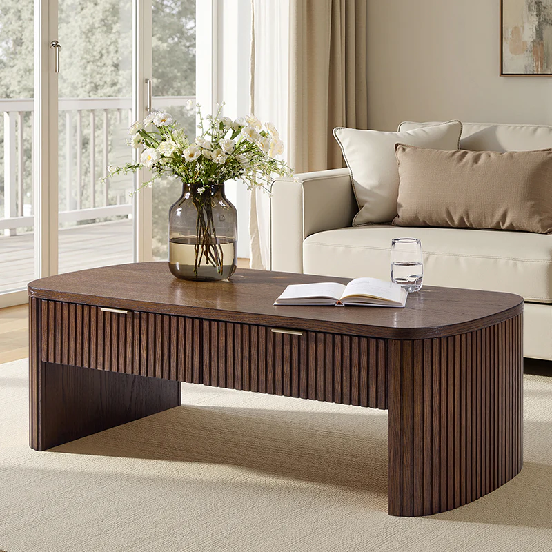 Filipo Modern Fluted Coffee Table with Drawers - Image 10