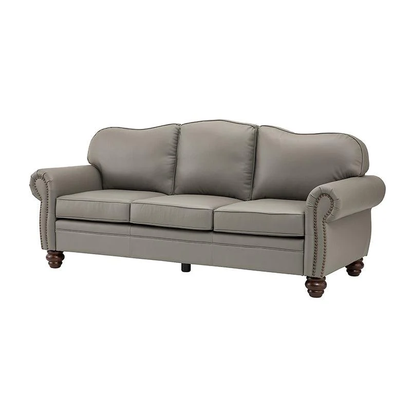 Flavio 81″ Genuine Leather Sofa – Vintage Glam Mid-Century Design - Image 62