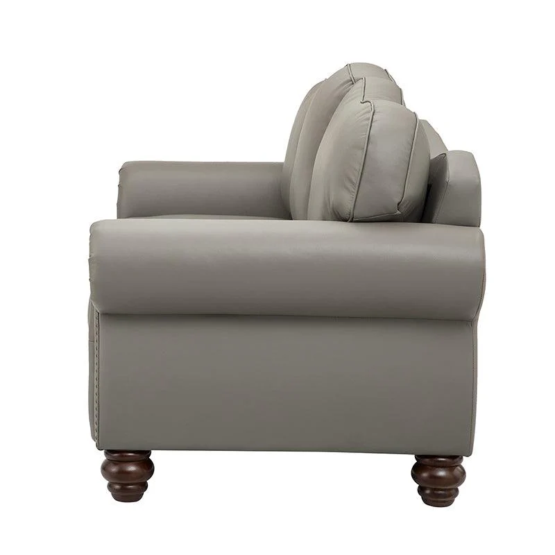 Flavio 81″ Genuine Leather Sofa – Vintage Glam Mid-Century Design - Image 63