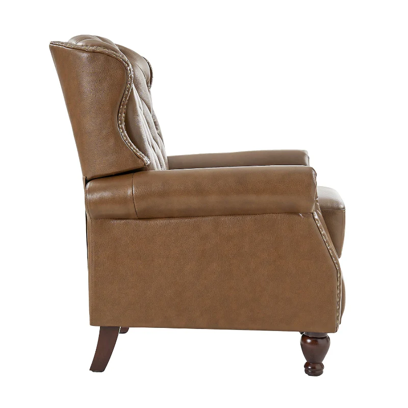 Gabrielle Genuine Leather Living Room Manual Recliner with Nailhead Trim - Image 38
