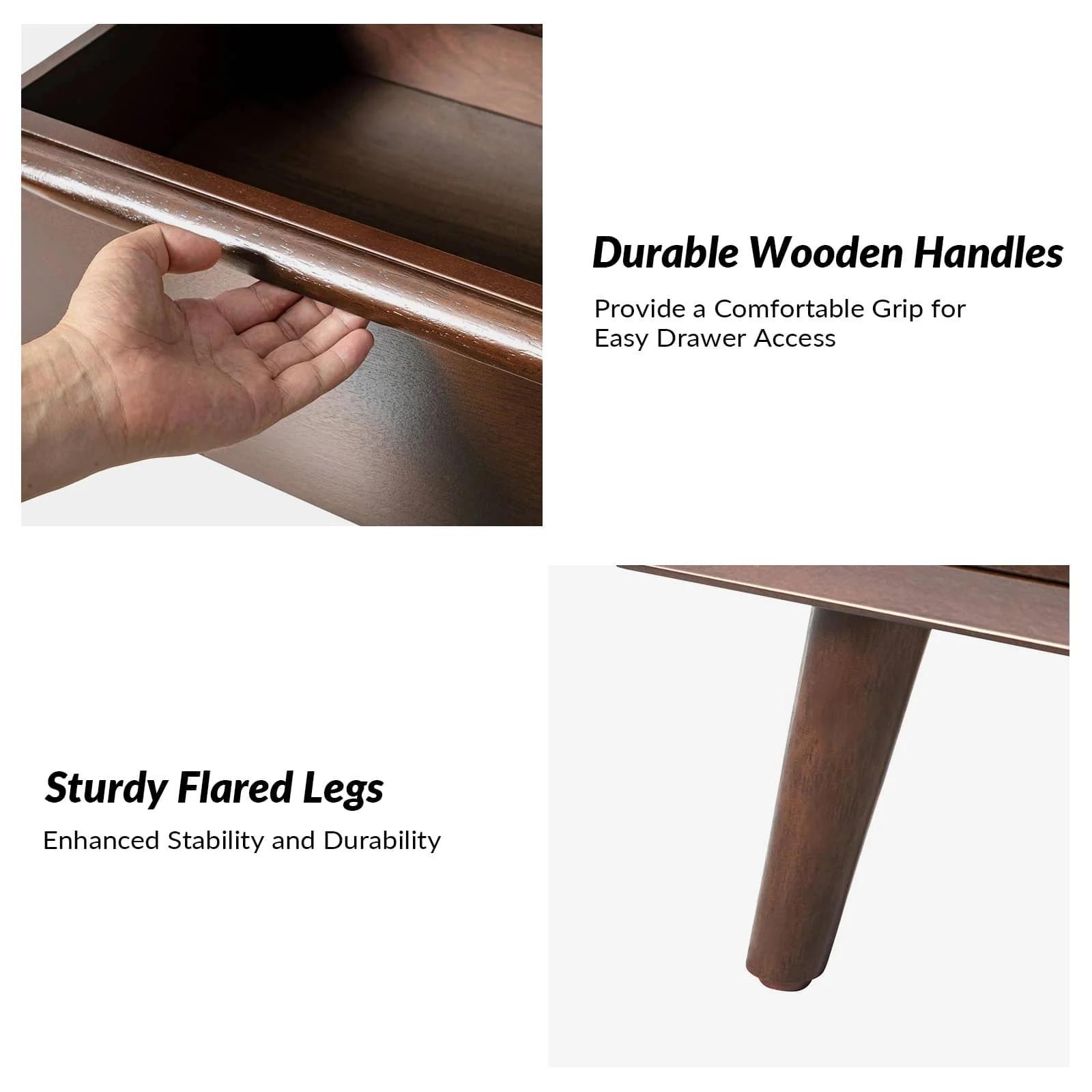Giralda 2-Drawer Mid-century Modern End Table with Built-In Outlets(Optional Types) - Image 26