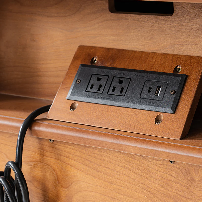 Griselda Transitional 3-Drawer End Table with Hidden Compartment, Pull-Out Tray & Power Outlet Solid Wood Elegance - Image 8