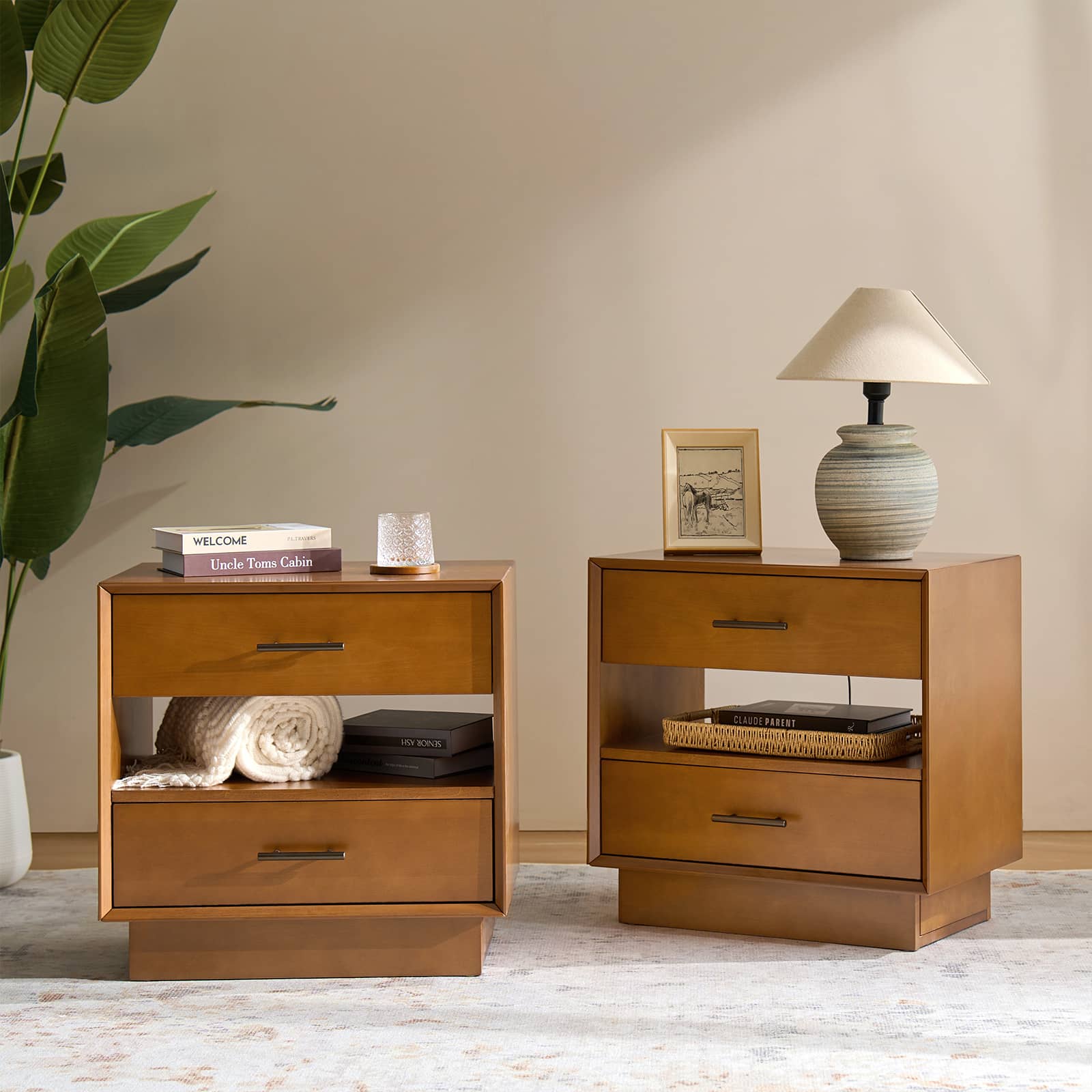 Yoel Hidden Drawer Nightstand with Built-in Outlets(Optional Types) - Image 17