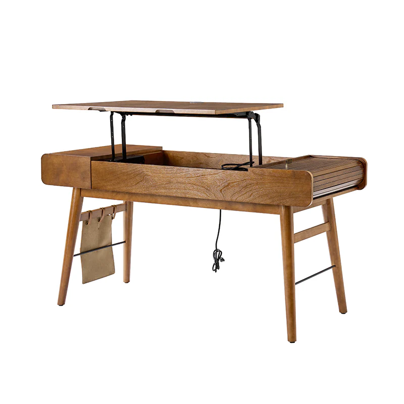 Reg  Mid-century Desk with Two Power Outlets - Image 11